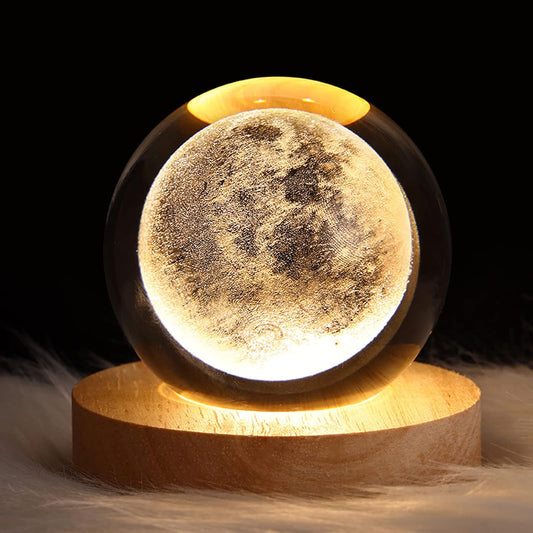 LunaGlow 3D Moon Lamp: Hyper-Realistic Lunar Surface, Dimmable Warm & Cool Lighting, Touch Control & Rechargeable Design for a Magical Ambiance